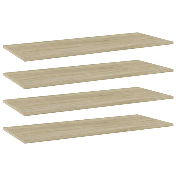 vidaXL Shelf Set of 4 Sonoma oak Engineered wood 39.4 x 15.7 x 0.6 in