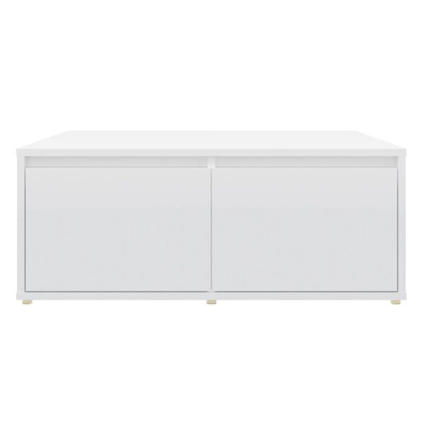 vidaXL Coffee Table High gloss white Engineered wood 31.5x31.5x12.2 in