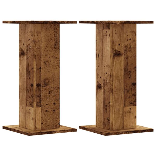 vidaXL Speaker Stands 2 pcs Old Wood 11.8x11.8x23.6" Engineered Wood