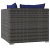 vidaXL Garden Lounge Set Grey PE rattan, powder-coated steel, plastic