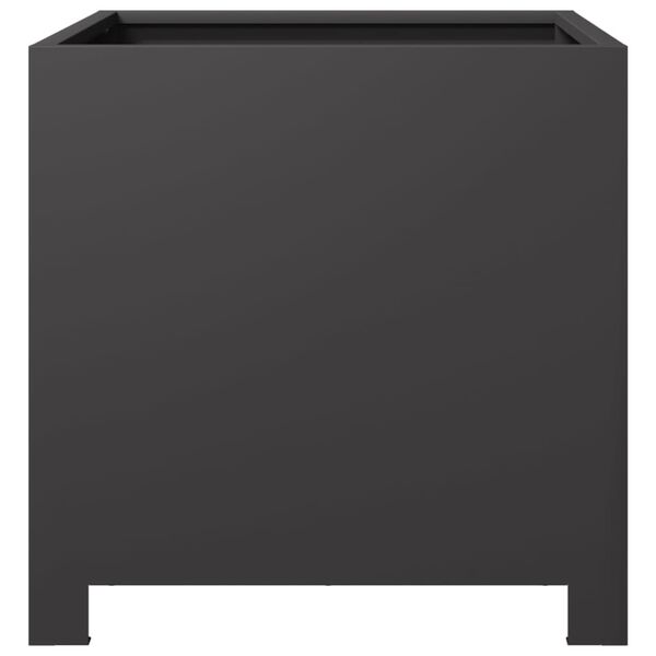 vidaXL Garden Planter Black Steel Medium Durable Garden Planter