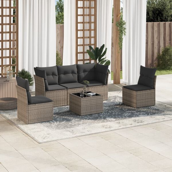 vidaXL Garden Sofa Set Grey