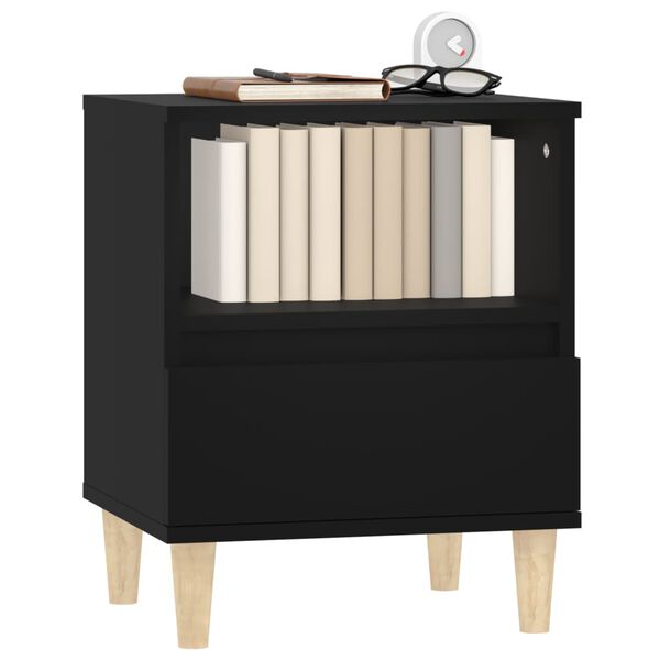vidaXL Bedside Cabinet Set of 2 Black