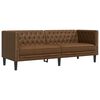 vidaXL 3 Piece Chesterfield Sofa Set Brown Faux Leather