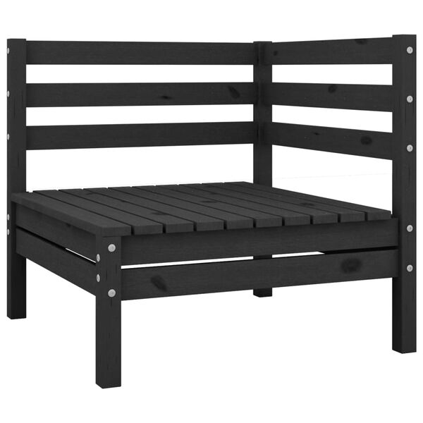 vidaXL Garden Lounge Set Black Solid pinewood Large Modular