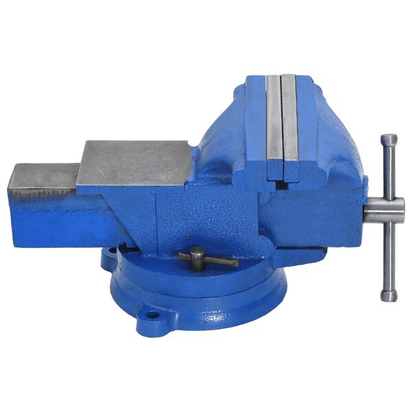 vidaXL Bench Vise Blue 4.92 " Cast Iron
