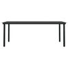 vidaXL Dining Set Black Powder-coated steel, tempered glass, cotton rope