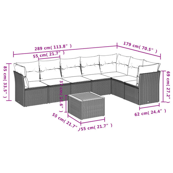 vidaXL Garden Sofa Set Grey