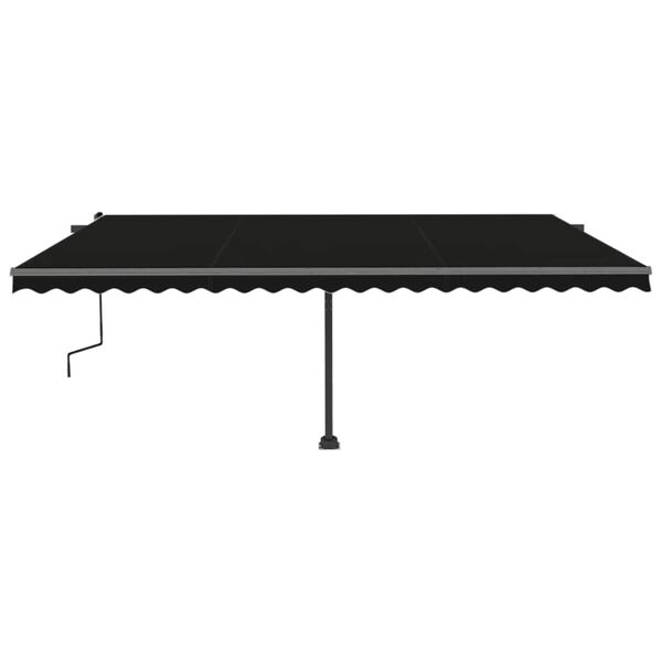 vidaXL Retractable Awning Anthracite Powder-coated aluminum Large