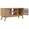 vidaXL TV Cabinet Grey and Brown Solid Pine Wood, Engineered Wood