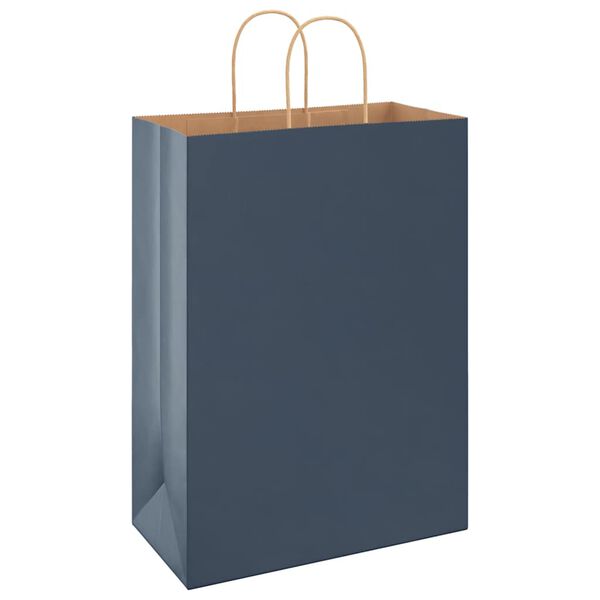 vidaXL Paper Bags 50 pcs with Handles Blue 12.6x6.7x17.3"