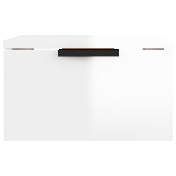 vidaXL Wall-mounted Bedside Cabinet Set of 2 High gloss white
