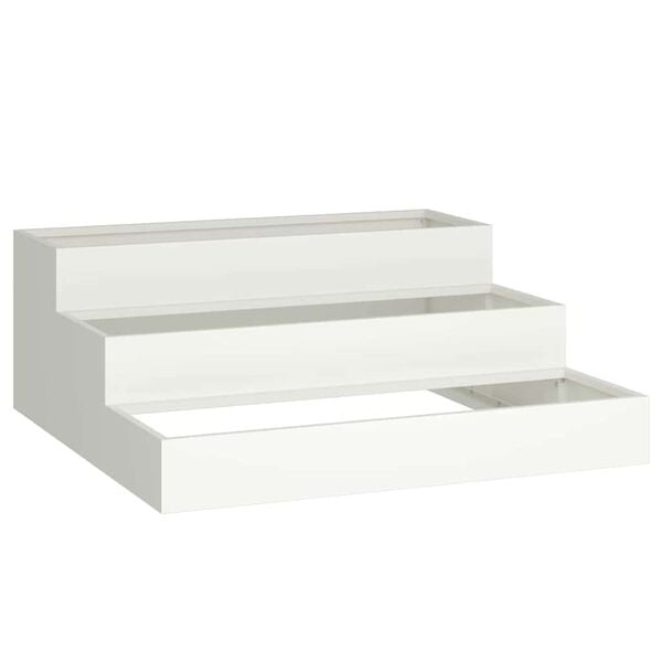 vidaXL Garden Planter White 35.43 x 35.43 x 13.78 in Cold-rolled Steel