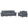 vidaXL Sofa Set Dark Gray Velvet (100% polyester), metal, textilene, plywood