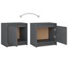 vidaXL Bedside Cabinet Set of 2 Gray Solid pine wood Medium
