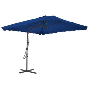 vidaXL Garden Parasol Blue Fabric 98.4 in x 98.4 in Rotatable