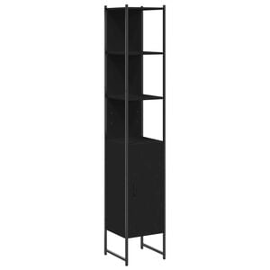 vidaXL Tall Bathroom Cabinet Black Engineered wood Rectangular