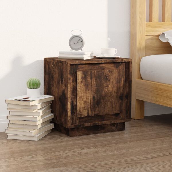 vidaXL Bedside Cabinet Set of 2 Smoked Oak Engineered Wood