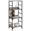 vidaXL Bookshelf Grey Sonoma Engineered wood, Steel Medium Bookshelf