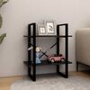 vidaXL Book Cabinet Black Solid pine wood, metal Medium Book Cabinet