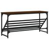 vidaXL Shoe Rack Brown Oak Engineered Wood, Powder-Coated Steel Medium