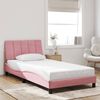 vidaXL Bed Frame Pink Velvet Twin Colorful Bed Frame Rectangular