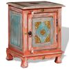 vidaXL Nightstand Orange, Mixed Colors Mango Wood, Brass Small