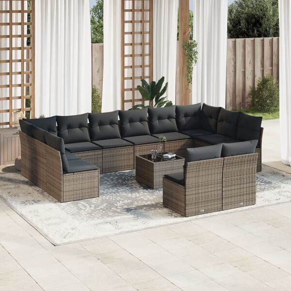vidaXL Garden Sofa Set Grey