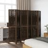 vidaXL Room Divider 6 Panels Dark Brown Solid Wood Paulownia
