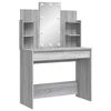 vidaXL Dressing Table Grey Sonoma Engineered wood, Glass Medium