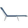 vidaXL Sunlounger Set of 2 Blue Powder-coated steel Standard Foldable