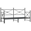 vidaXL Daybed With Trundle Black Steel Queen Expandable