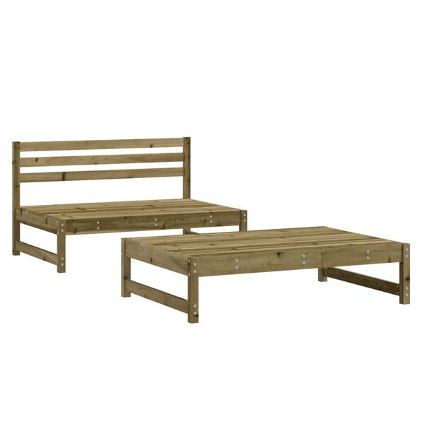 vidaXL Garden Lounge Set Natural Pine Impregnated Pine Wood 2-seater
