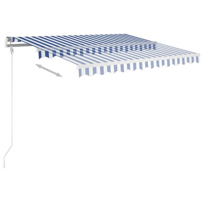 vidaXL Automatic Retractable Awning 118.1"x98.4" Blue and White
