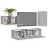 vidaXL TV Cabinet Set Concrete Grey Engineered Wood Medium