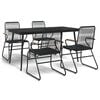 vidaXL Garden Dining Set Black PVC rattan Medium Durable