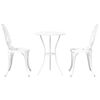 vidaXL Garden Bistro Set 3 pcs White Aluminium