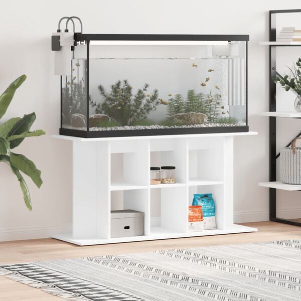 vidaXL Aquarium Stand White Engineered Wood Medium Aquarium Stand