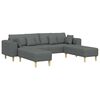 vidaXL Sofa with Cushion 3 pcs Dark Grey Fabric