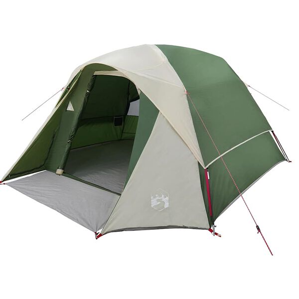vidaXL Camping Tent Cabin 4-Person Green Waterproof