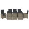 vidaXL Garden Dining Set with Cushion 9 pcs Grey Poly Rattan