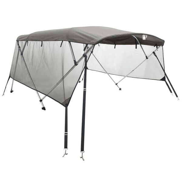 vidaXL 4-bow Bimini Top with Mesh Sidewalls 95.7x(78.7-83.9)x53.9"