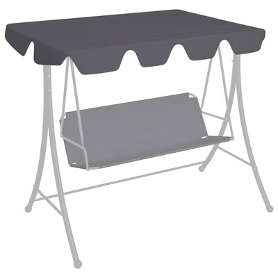 vidaXL Replacement Canopy for Garden Swing Anthracite 59.1"/51.2"x41.3"/27.6"