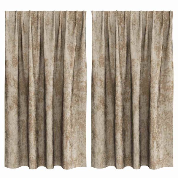 vidaXL Velvet Curtains 2 pcs Champagne 55.12 x 55.12 in Velvet