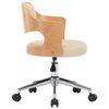 vidaXL Office Chair Cream Faux leather, bentwood, metal Adjustable