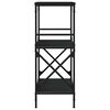vidaXL Bookcase Black Engineered wood, metal Medium Adjustable Feet
