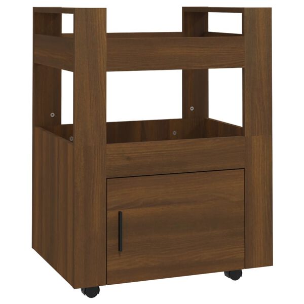 vidaXL Kitchen Trolley Brown Oak 23.6x17.7x31.5" Engineered Wood