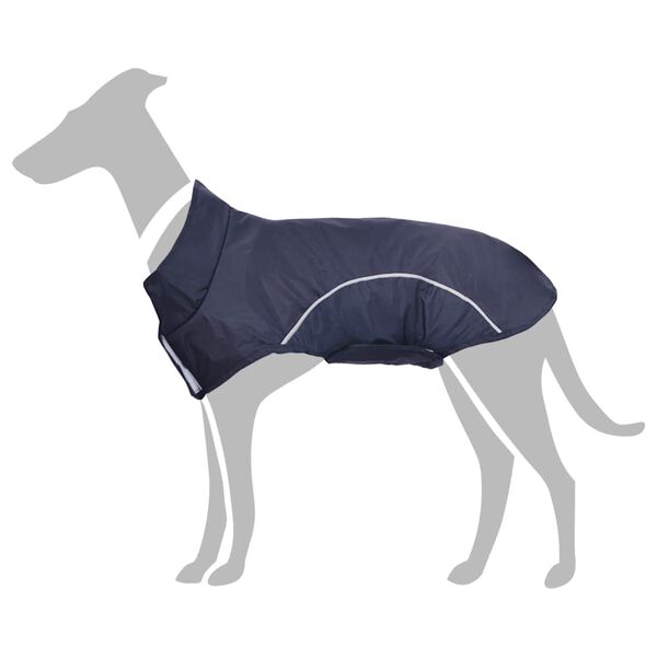 vidaXL Dog Raincoat Navy Blue Polyester XL Water-resistant materials
