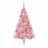 vidaXL Artificial Pre-lit Christmas Tree with 300 LEDs Pink 70.9" PVC