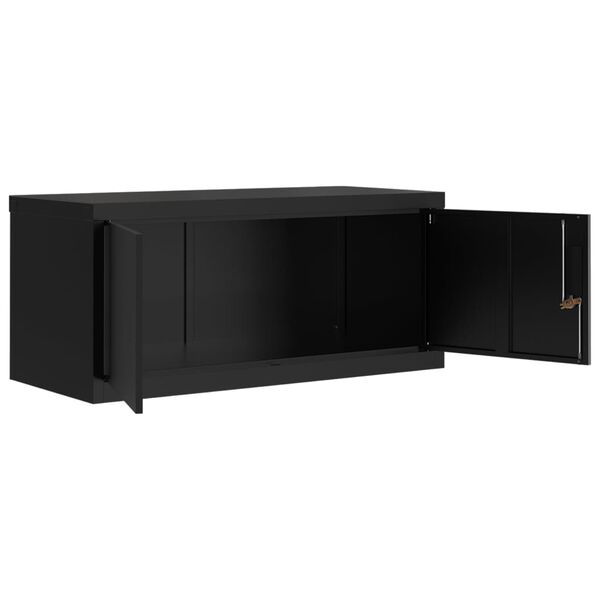 vidaXL File Cabinet Black Powder-coated Steel Medium File Cabinet